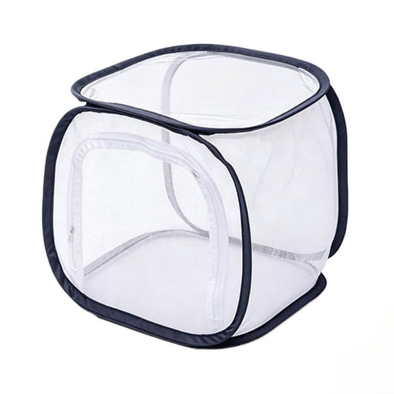 Foldable Outdoor Insect Breeding Cage Breathable Mesh Butterfly Habitat Clear View Zipper Observation Box Portable Insect Enclosure Habitat for Butterflies & Plants