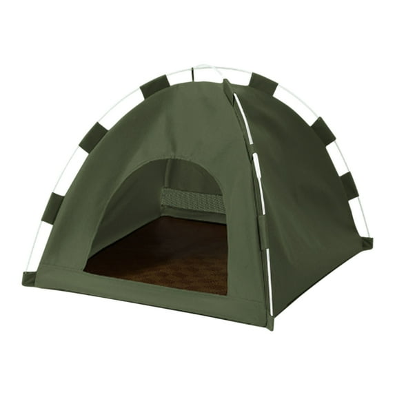 Foldable Outdoor Pet Tent with Cushion - Breathable Polyester, Fiberglass Rods - 35x35x40cm - Soft Nesting Pad for Dogs & Cats - Indoor/Outdoor Use