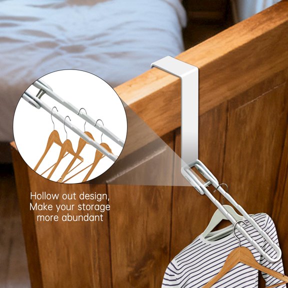 Foldable Over Door Drying Rack with 5 Double Slots White 2 Pack