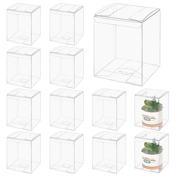 Foldable PET Plastic Packaging Boxes Frosted Rectangle Clear 10x10x13cm