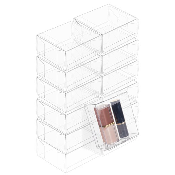 Foldable PET Plastic Packaging Boxes Frosted Rectangle Clear 8x4x9cm