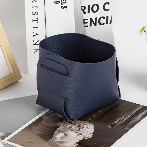 Foldable PU Leather Desktop Organizer Multi-Purpose Storage Box