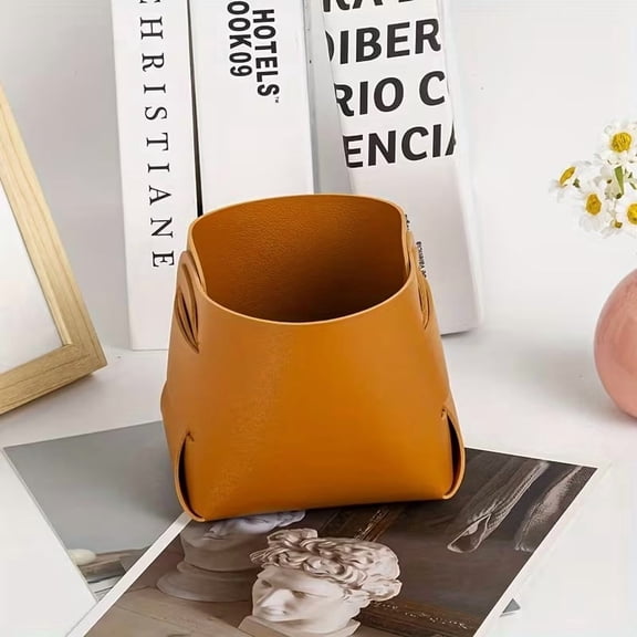 Foldable PU Leather Desktop Organizer Multi-Purpose Storage Box