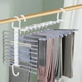 thumbnail image 1 of Foldable Pants Hanger, Space Saving Closet Organizer, Stainless Steel Rack for Multi Purpose Home and Travel Storage, 1 of 6