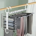 thumbnail image 1 of Foldable Pants Hanger, Space Saving Closet Organizer, Stainless Steel Rack for Multi Purpose Home and Travel Storage, 1 of 6