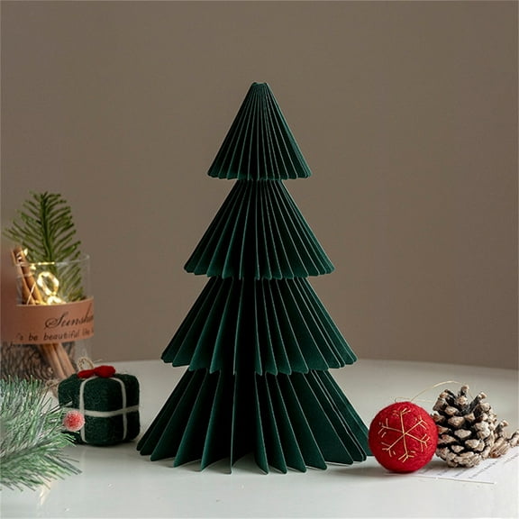 Foldable Paper Christmas Tree Decoration Reusable Tabletop Holiday Ornament Modern Festive Home Decor for Parties and Celebrations