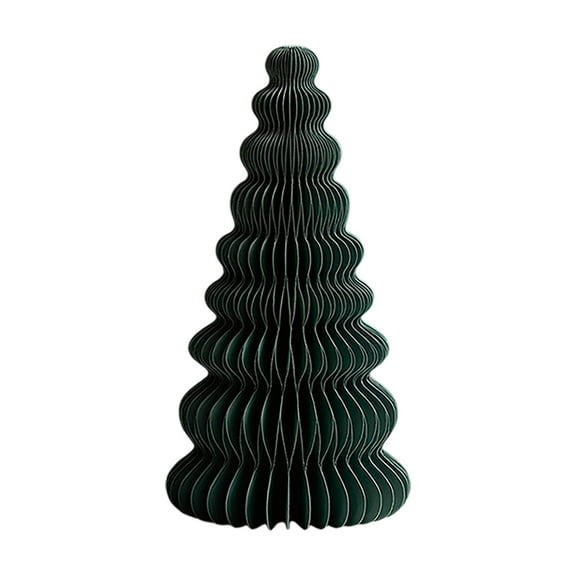 Foldable Paper Christmas Tree Modern Honeycomb Design Reusable Tabletop Decoration for Holiday and Events Dark Green One Size