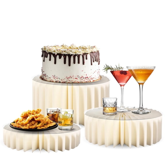 Foldable Paper Risers, Foldable Paper Buffet Risers, 3 Pcs
