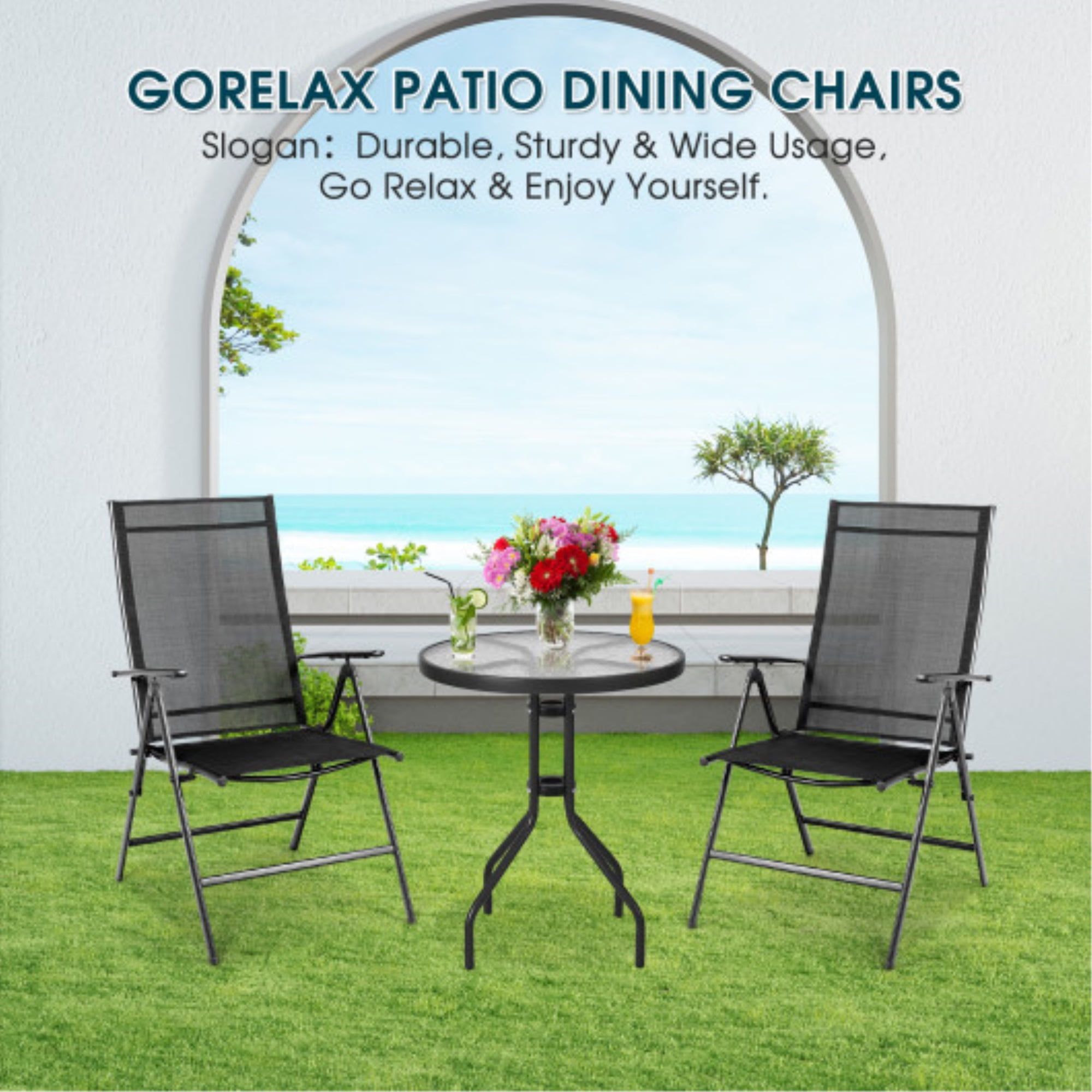 Foldable Patio Chair Set: Durable, Adjustable, and Space-Saving