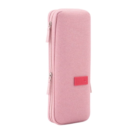 Foldable Pencil Case Large Capacity, Dark Pink Oxford Cloth Pen Bag, Durable Waterproof Stationery Organizer for Students School Office Travel Supplies