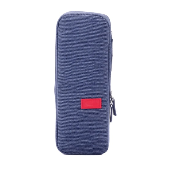 Foldable Pencil Case Large Capacity, Navy Blue Oxford Cloth Collapsible Pen Bag for Students, Minimalist Stationery Organizer for School Office Travel