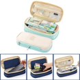 thumbnail image 1 of Foldable Pencil Case Zipper Big Capacity Aesthetic Canvas Pencil Pouch Compartments Stationery Organizers Pen Bag for Kids Girls Boys Teen Child Student School Supplies Makeup Bags,Light Blue, 1 of 6