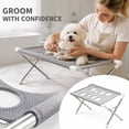 thumbnail image 1 of Foldable Pet Bathing Stand Mesh Grooming Table Dog Bathing Hammock Chair Stainless Steel Frame with Straps Travel Home Use, 1 of 2