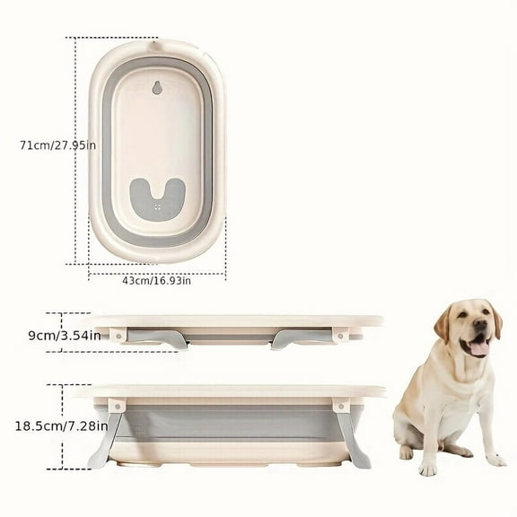Foldable Pet Bathtub - Portable & Non-Slip Dog/Cat Wash Tub - Collapsible for Easy Storage - Ideal for Puppies & Small Pets - Home Cleaning Use