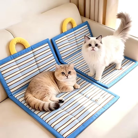 Foldable Pet Bed Mat - Dual-Sided Cool Soft Portable Travel Pad for Dogs and Cats