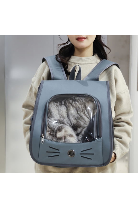 Foldable Pet Carrier Backpack, Handheld Crossbody Sling Bag, Breathable Mesh Travel Carrier for Small Dogs Cats Rabbits, Portable Fold Down Pet Tote for Hiking Vet Trips Outdoor Walking, 1 Pack