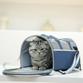 thumbnail image 1 of Foldable Pet Cats Carrier for Small Medium Pet Carriers up To15lbs, Soft- Sided Puppy Cat Bag Portable Travel Cat Bag,18x10x10 In,Blue, 1 of 6