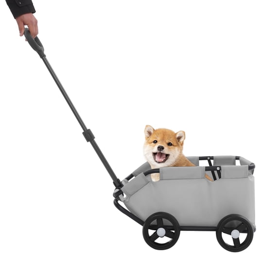 Foldable Pet Dog Stroller, 16.53lbs Load Lightweight Stroller with Retractable 360 Handle, for Small Dogs Outdoor Travel