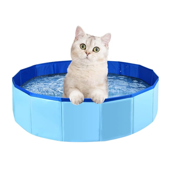 Foldable Pet Dog Swimming Pool,Plastic Anti-Slip PVC Bathing Tub Swimming Pool Durable Fiberboard