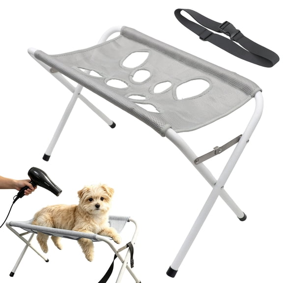 Foldable Pet Grooming Bath Restraint Stool, Portable Elevated Dog Washing Fixed Chair, Breathable Mesh Pet Drying Grooming Table, Household Pet Shower Trimming Care Chair