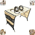 thumbnail image 1 of Foldable Pet Grooming Table, Stainless Steel Frame Dog Grooming Desk with Fixing Loops, Indoor Household, Pet Grooming & Hair Cutting Workstation Khaki, 1 of 6