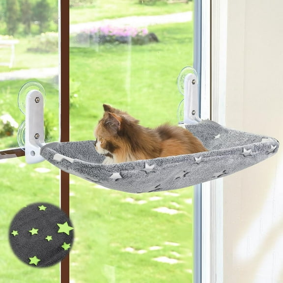 Foldable Pet Hammock Bed for Cats with Glow in The Dark Stars for Windows