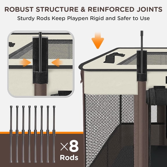 Foldable Pet Kitten Playpen, Upgrade Waterproof Portable Cat Dog Playpen Kennel Tent for Small Dog Cat, Retractable Shade Cover, Indoor Outdoor Use for Small Pet.