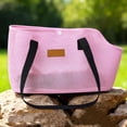 thumbnail image 1 of Foldable Pet Shoulder Bag for Travel, Mesh Breathable Sling Carrier for Dogs and Cats, Crossbody and Handheld, Scratch Resistant, Pink, 1 of 3