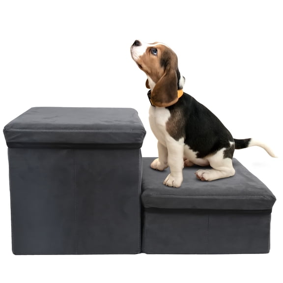 Foldable Pet Stairs for Beds & Sofas, Non-Slip Dog Steps with Storage for Small to Medium Dogs&Cats