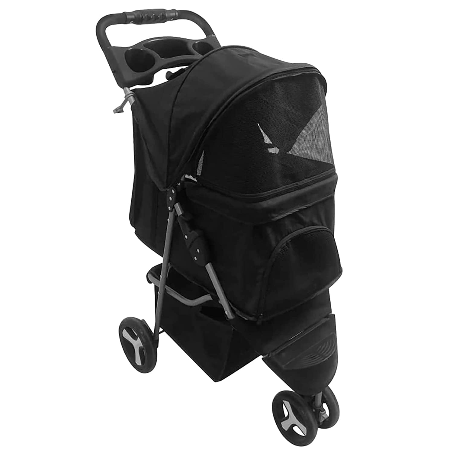 Foldable Pet Stroller for Cats and Dogs, 3 Wheels Carrier Strolling