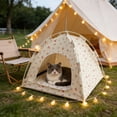 thumbnail image 1 of Foldable Pet Teepee, 15x15in Soft Nest Kennel Bed - Portable, Lightweight, Outdoor Camping Resting Tent, 1 of 6