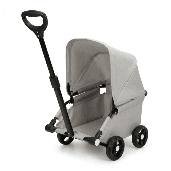 Foldable Pet Wagon Stroller, 4 Wheel Portable Travel Cart with Adjustable Sun Canopy for Small Dogs & Cats