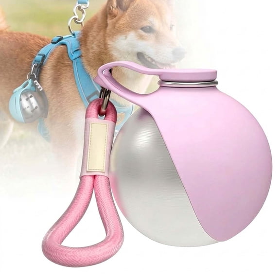 Foldable Pet Water Bottle for Travel 2-in-1 Portable Dog Drinking  Stainless Steel Bottle & Silicone Bowl for Walking Hiking Small