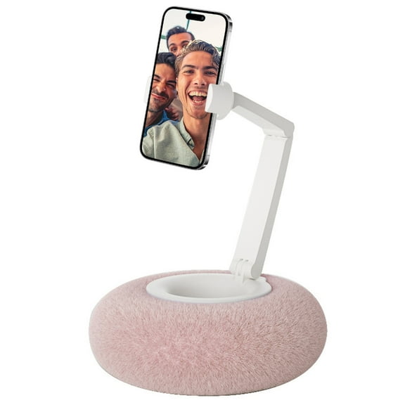 Foldable Phone Holder Plush Pillow Base 360 Degree Rotating for 4-7Inch Mobile Devices Home Office Use
