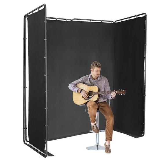 Foldable Photography Backdrop Stand with Black Cloth, Backdrop Stand Black Backdrop Background Collapsible Black Screen Curtain with Support Stand for Photography Video Studio