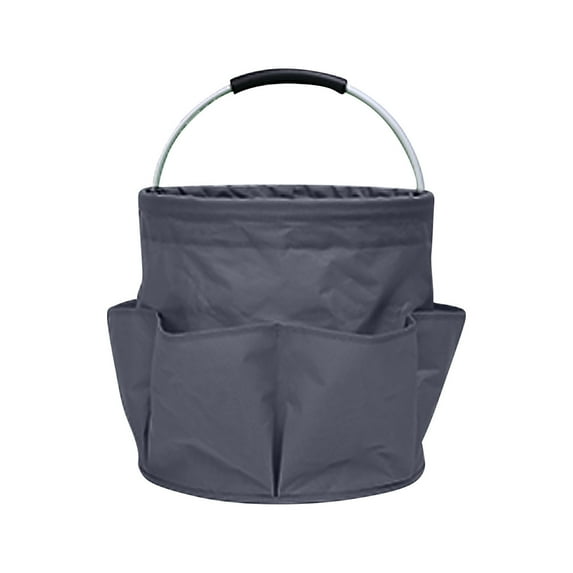 Foldable Picnic Basket - 17L Portable Outdoor Storage Basket for Beach, Park & Camping - Insulated Cooler Compartment & Removable Shoulder Strap(Gray)