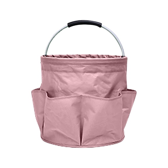 Foldable Picnic Basket - 17L Portable Outdoor Storage Basket for Beach, Park & Camping - Insulated Cooler Compartment & Removable Shoulder Strap(Pink)