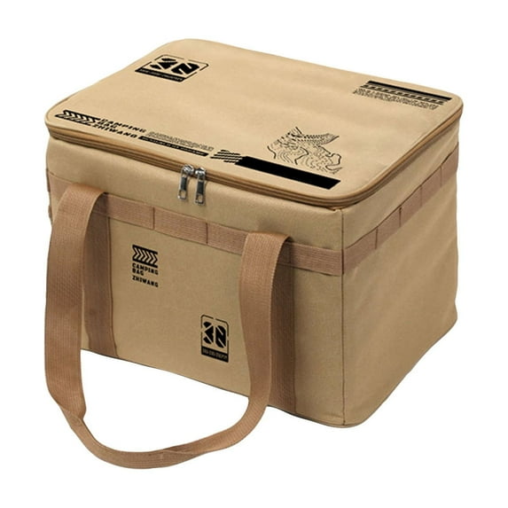 Foldable Picnic Organizer Bag, Large Capacity Storage Bag - Foldable Organizer Carrier For Beach, Hiking & Outdoor Blanket/Utensils, Portable Organizer With Sturdy Handles For