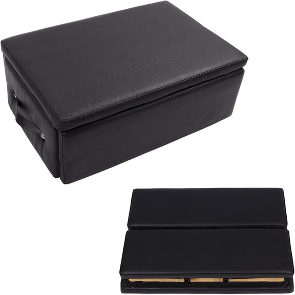 Foldable Pilates Box for Reformer, Portable Pilates Sitting Box with Handles for Home & Studio Use, Perfect for Step Training, Seated Workouts & Core Strengthening, Black