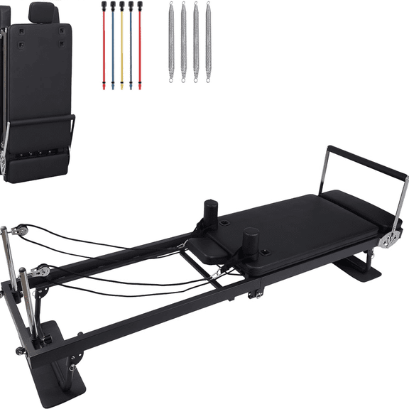Foldable Pilates Equipment for Home Workouts,Balanced Body Pilates Reformer Machine with Jump Board for Home and Gym,Women Gift