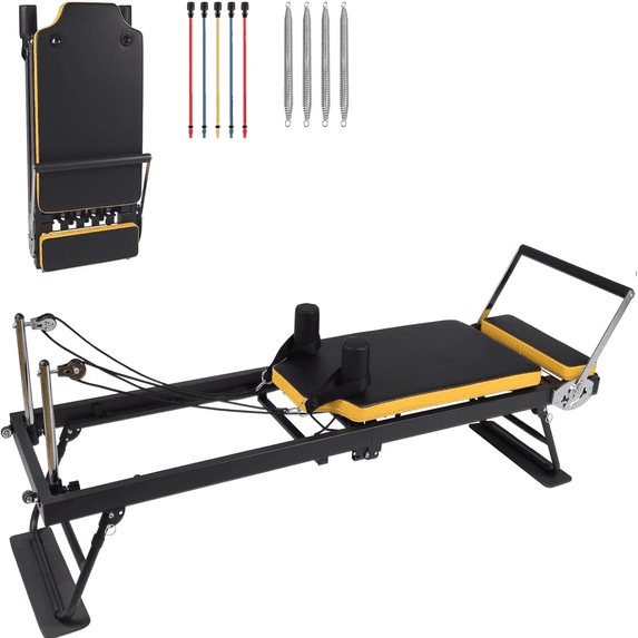 Foldable Pilates Equipment for Home Workouts,Balanced Body Pilates Reformer Machine with Jump Board for Home and Gym,Women Gift