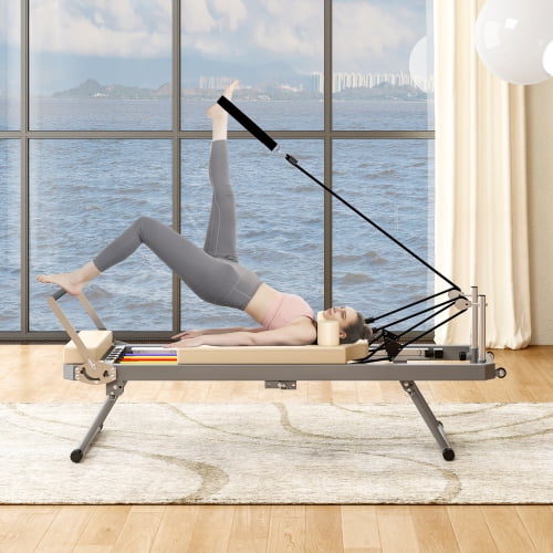 Foldable Pilates Reformer Machine for Home Gym, Pilates Equipment with High-Strength Alloy Springs, 330 lbs Capacity, Full Body Workout, Core Strength Training for Beginners & Advanced Users