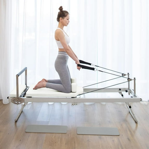 Foldable Pilates Reformer, Pilates Machine & Equipment for Home use, White
