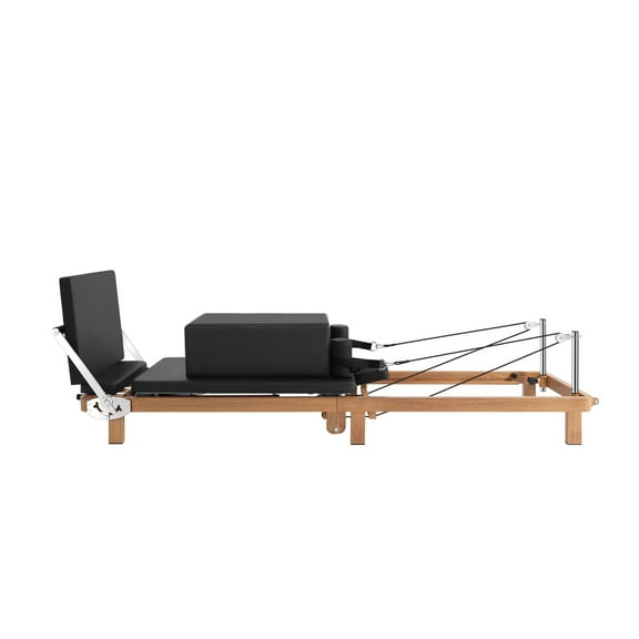 Foldable Pilates Reformer & Pilates Square Box Set90% Pre-Assembled Home Gym Women Men Workouts Bundle, Dual Resistance System (Springs + Latex), Jumpboard & Adjustable Foot Bar for All Levels