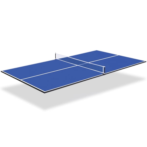 RAYCHEE Foldable Ping Pong Table Top, Table Tennis Conversion Top for Billiard Pool Table, Indoor Outdoor Table Tennis Topper with Net and Foam Padding