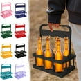 thumbnail image 1 of Foldable Plastic Basket Beverage Carrier | Portable Drink Holder Stand | Durable Leak-Proof Rack with Ergonomic Handle | Ideal for Outdoor Events, Picnics, BBQ | Size 31x26x18cm | 1-Pack, 1 of 7