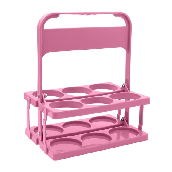 Foldable Plastic Beverage Carrier | Portable Drink & Beer Bottle Holder | Compact Cup Rack for Sports & Outdoor Use | Includes Handle for Easy Transport