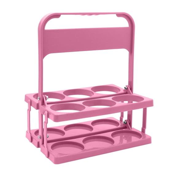 Foldable Plastic Beverage Carrier | Portable Drink & Beer Bottle Holder | Compact Cup Rack for Sports & Outdoor Use | Includes Handle for Easy Transport