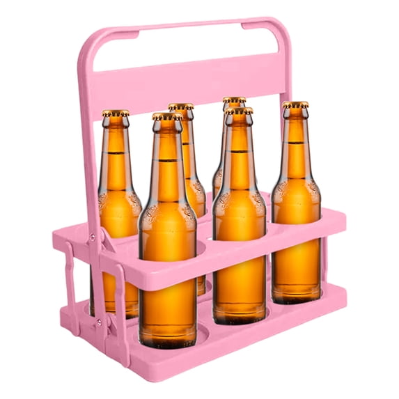 Foldable Plastic Bottle Carrier Caddy with Handle – Portable Drink Holder Rack for Beers, Water Bottles, Sports Drinks, Picnics and Tailgating