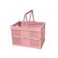 thumbnail image 1 of Foldable Plastic Grocery Basket with Handle, Collapsible Storage Crate for Shopping, Picnic & Home Organization, 1 of 5